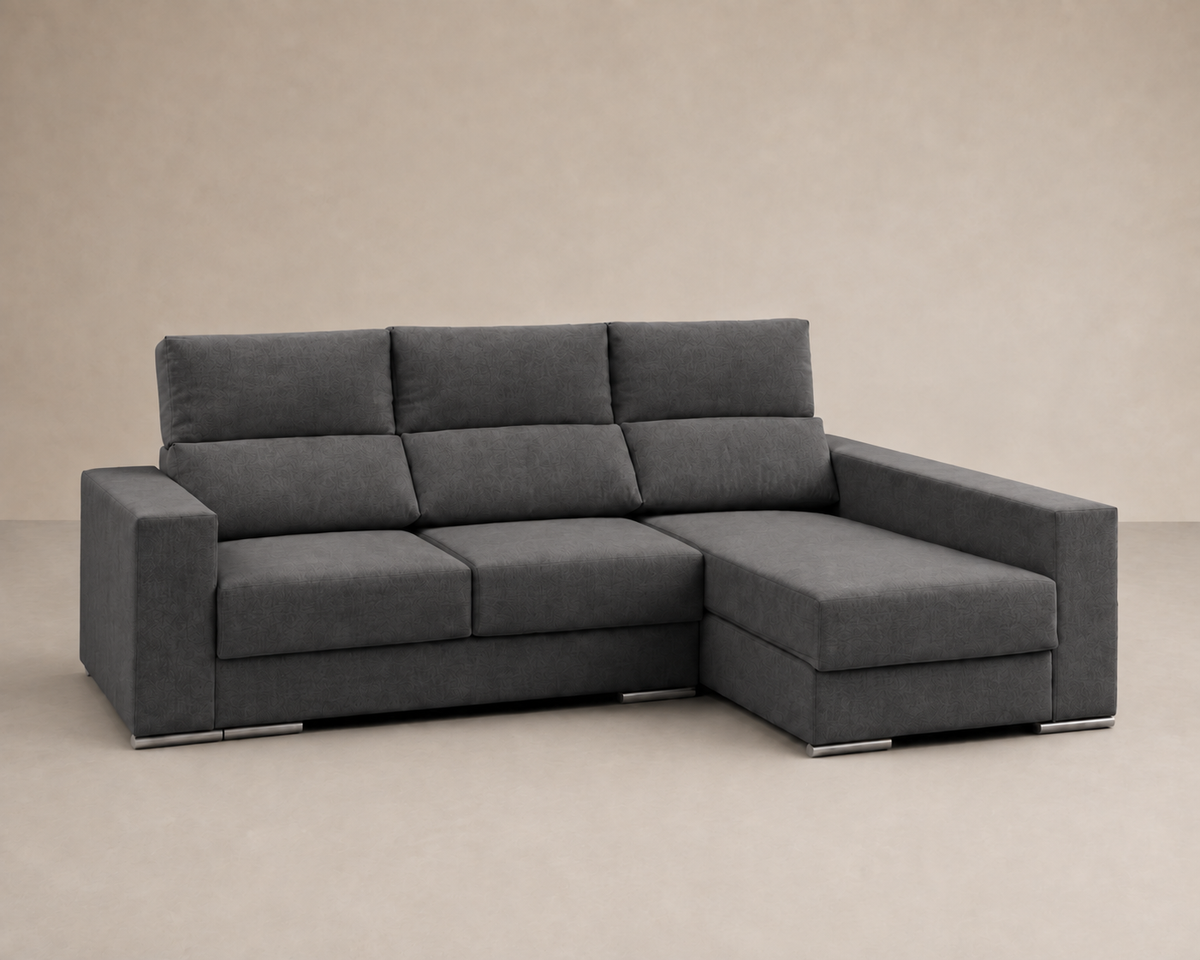 Chaise longue Morena — vista 3/4 derecha — Cairo Antracita