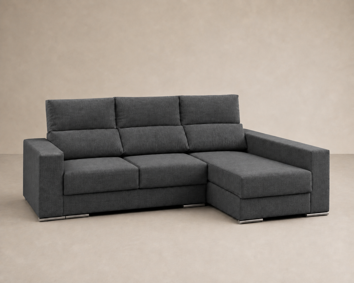 Chaise longue Morena — vista 3/4 derecha — Cairo Grafito