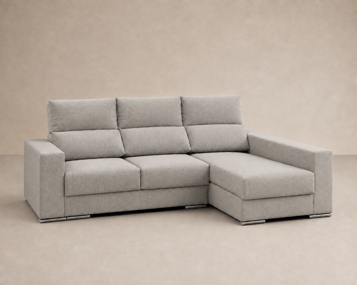 Chaise longue Morena — vista 3/4 derecha — Magnol Cemento