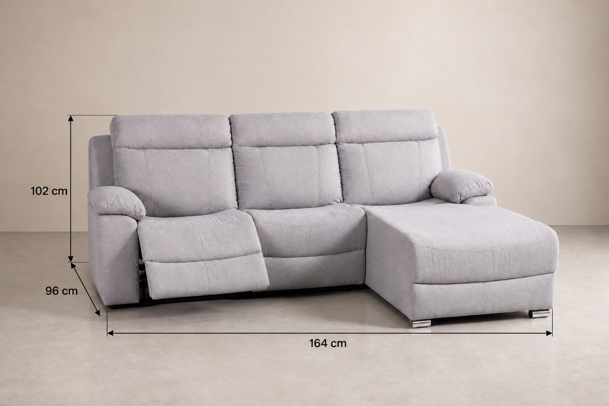 Sofá 2 plazas Olimpo — ficha de medidas 164 x 96 x 102 cm