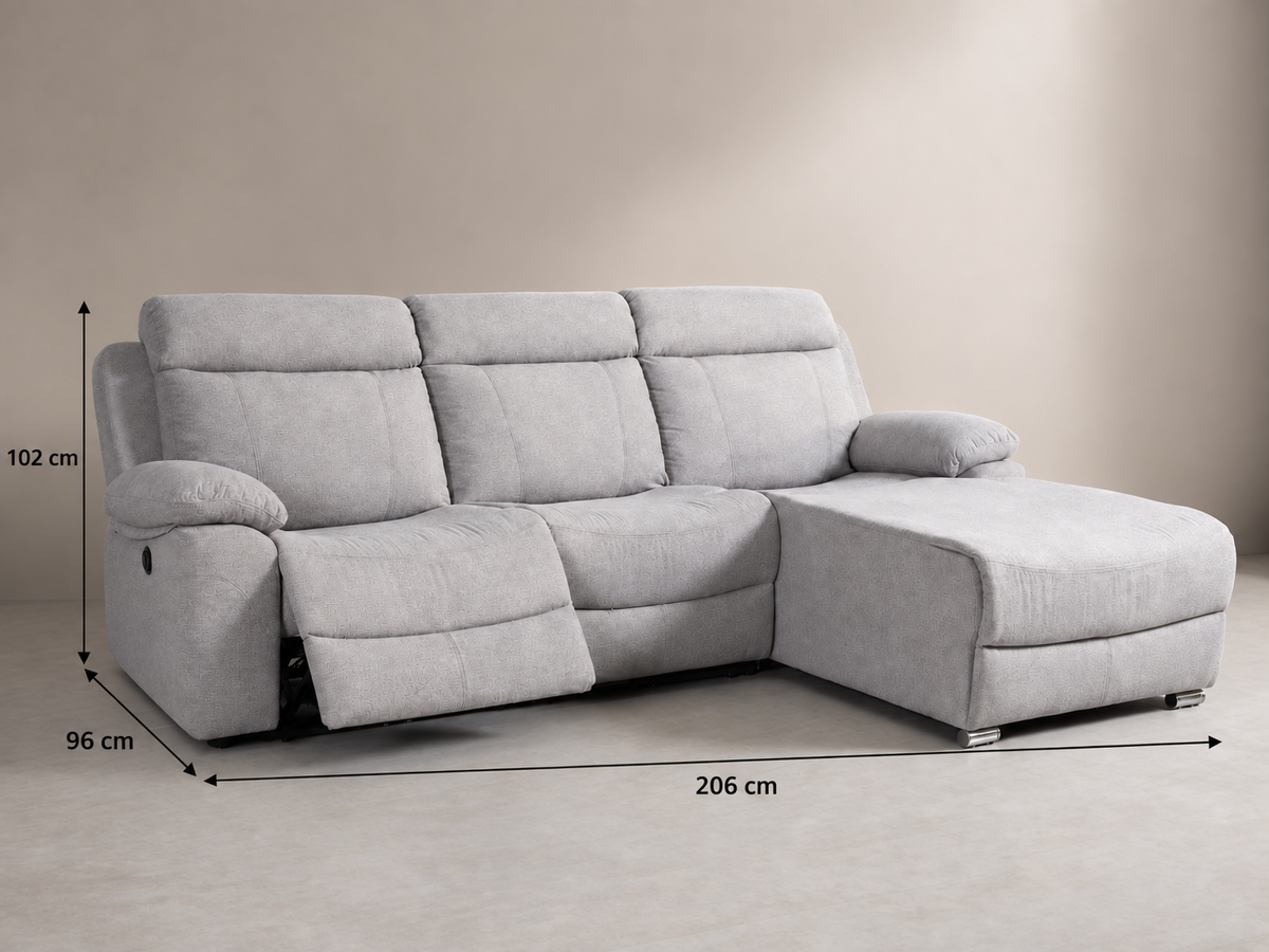 Ficha de medidas Sofá 3 plazas Olimpo 206 x 96 x 102 cm