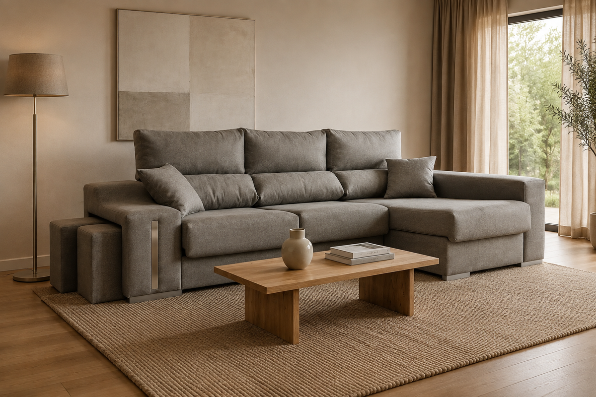 Sofá chaise longue Oscar — vista 3/4