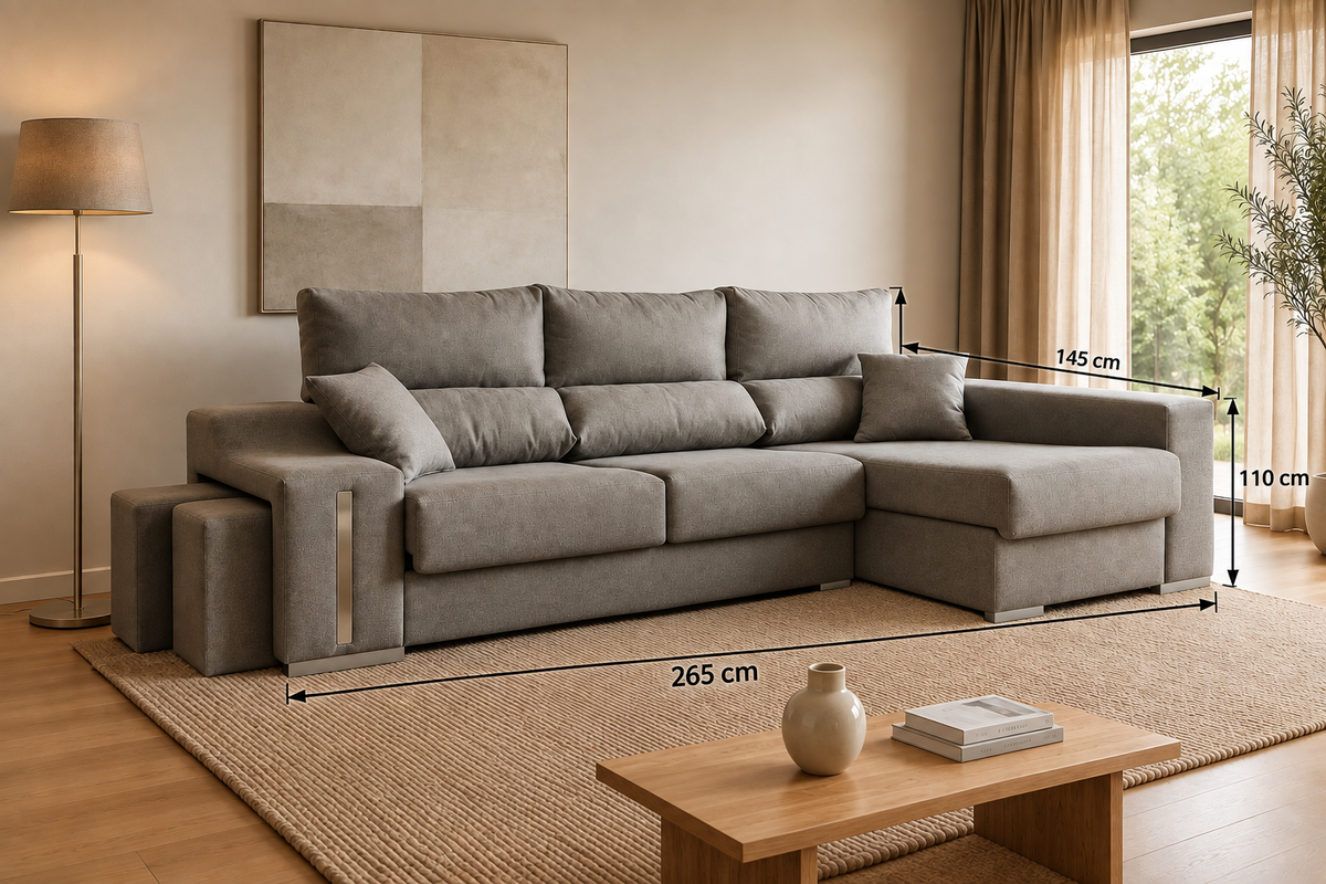Guía de medidas de Chaise longue Oscar
