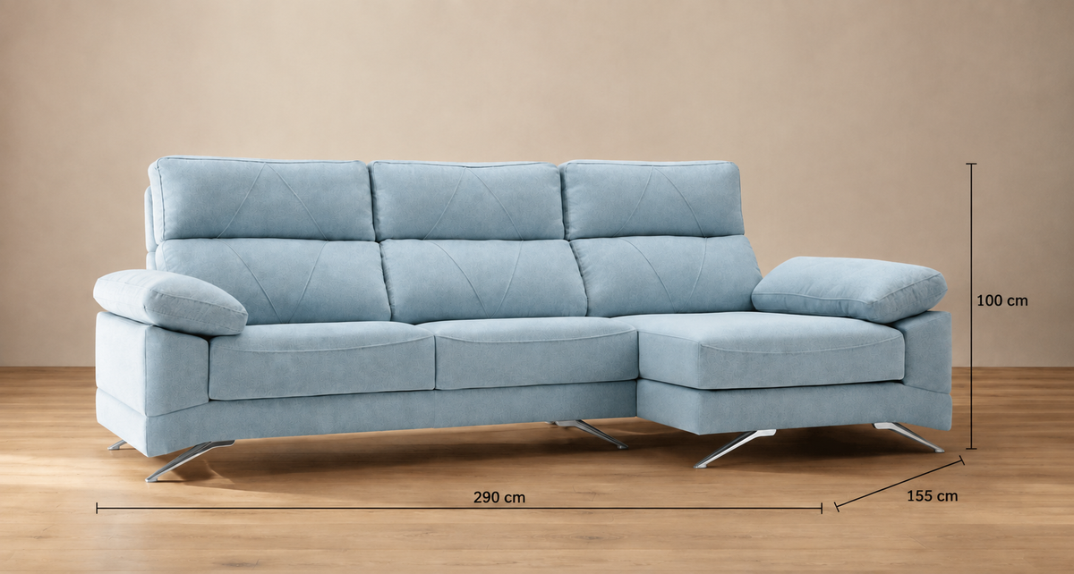Ficha de medidas Robert chaise 290 x 155 x 100 cm