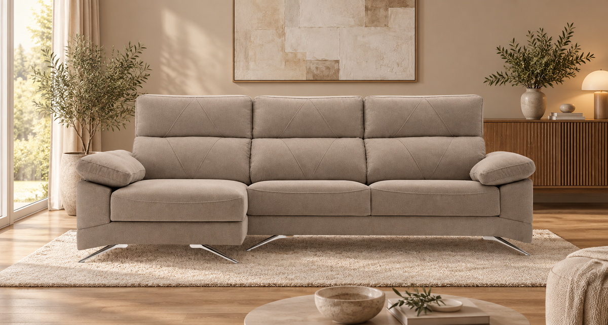 Sofá Chaise Longue Robert - robert left beig oscuro