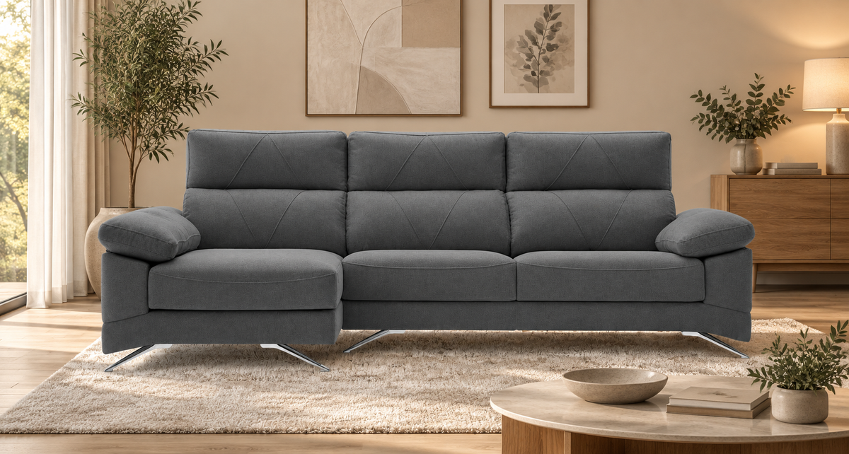 Sofá Chaise Longue Robert - robert left plomo