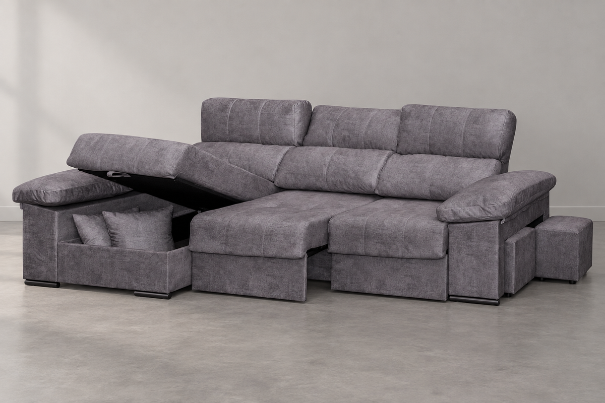 Roma 3-Seater Chaise Longue Sofa