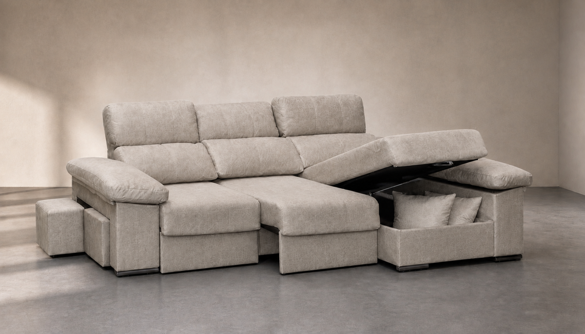 Chaise longue Roma — vista 3/4 izquierda — Magnol Piedra