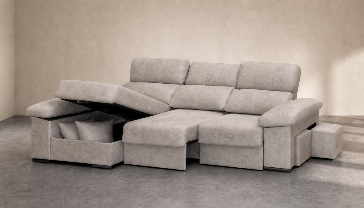 Chaise longue Roma — vista 3/4 derecha — Magnol Piedra