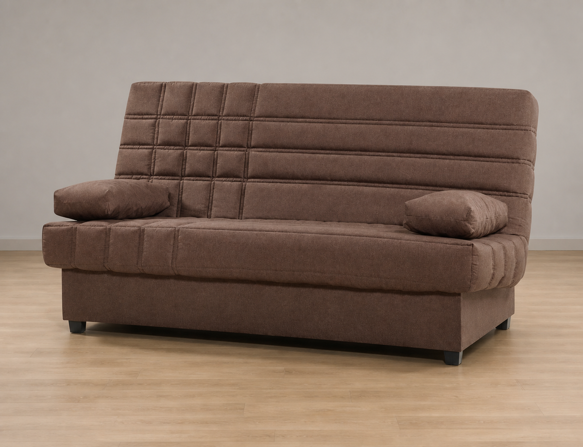 Sofá cama Romeo marrón - vista tres cuartos