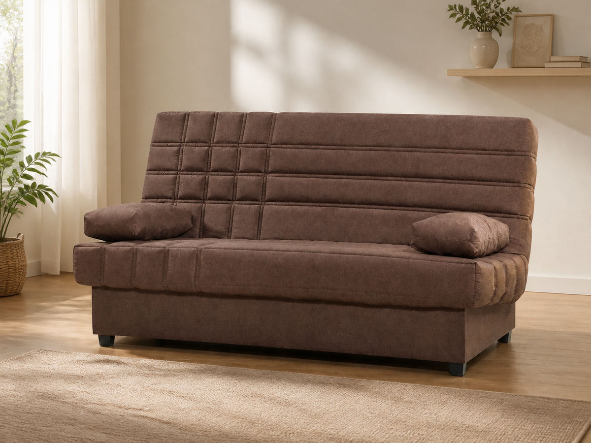 Sofá cama Romeo marrón - ambiente sin personas