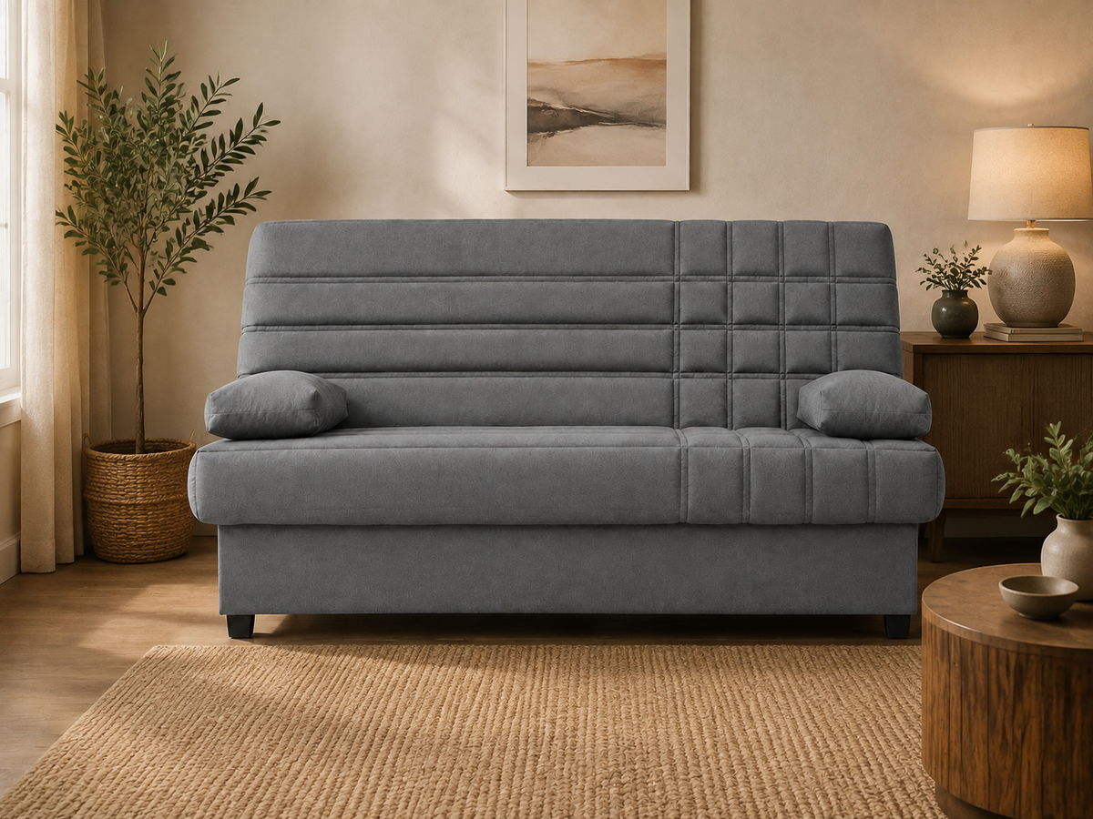Sofá cama Romeo gris - ambiente sin personas