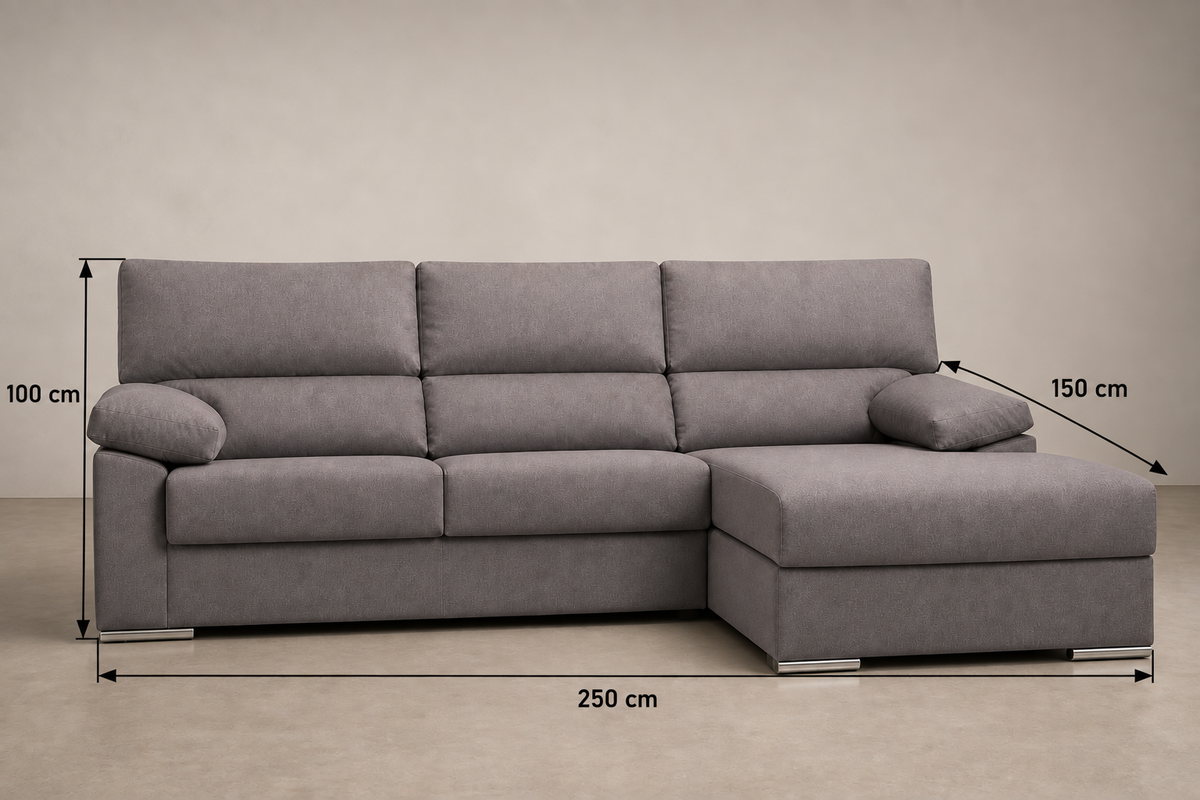 Guía de medidas de Chaise longue Ruben