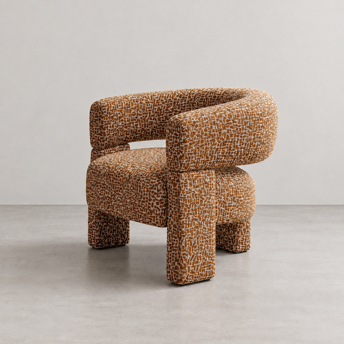 KHAKI WOVEN ARMCHAIR LOUNGE 81 X 72 X 69 CM