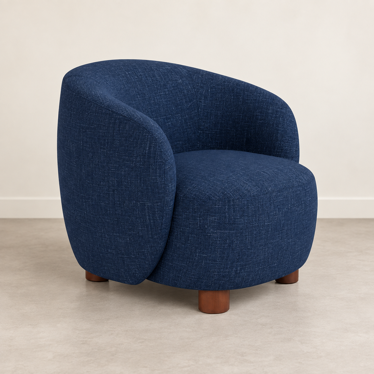 SILLÓN AZUL TEJIDO-METAL 80 X 82 X 62 CM — VISTA 3/4