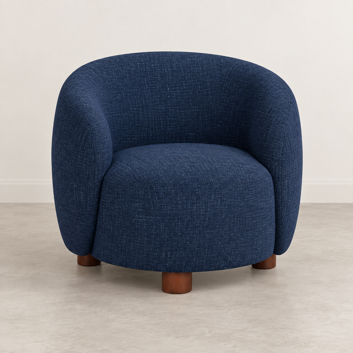 SILLÓN AZUL TEJIDO-METAL 80 X 82 X 62 CM — VISTA FRONTAL