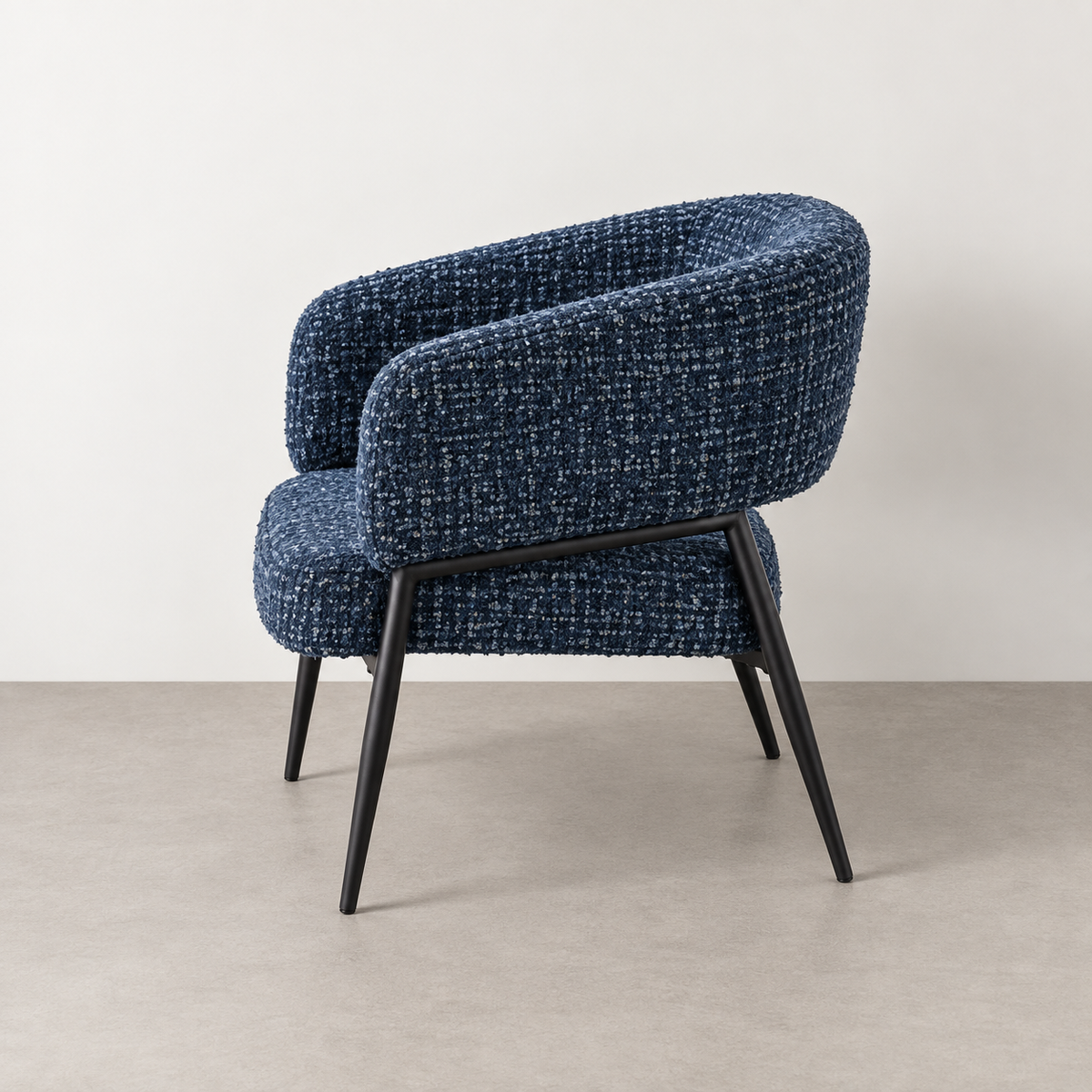 SILLÓN AZUL TEJIDO-METAL SALÓN 71 X 70 X 75 CM — VISTA LATERAL