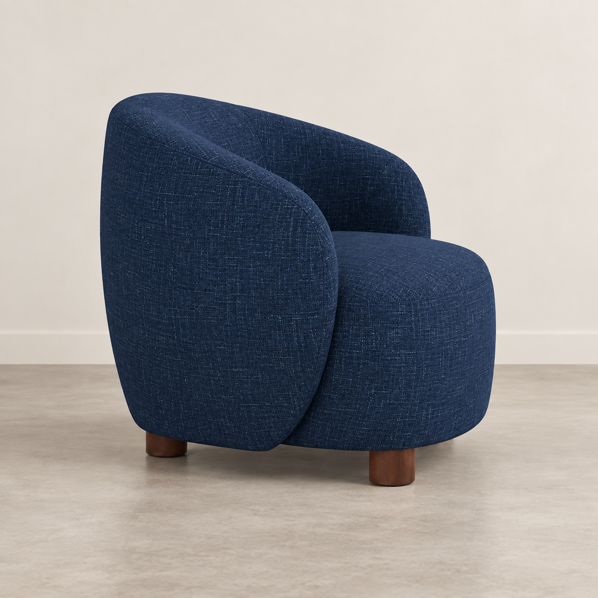 SILLÓN AZUL TEJIDO-METAL 80 X 82 X 62 CM — VISTA LATERAL