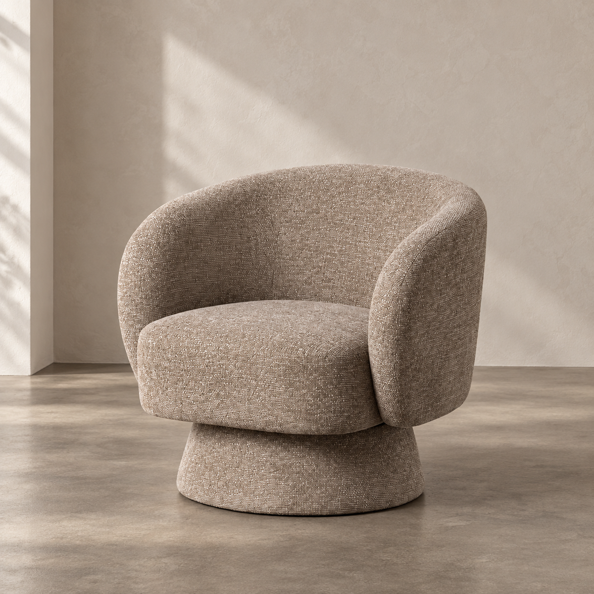 SILLÓN BEIGE TEJIDO SALÓN 78 X 79 X 77 CM — tres cuartos
