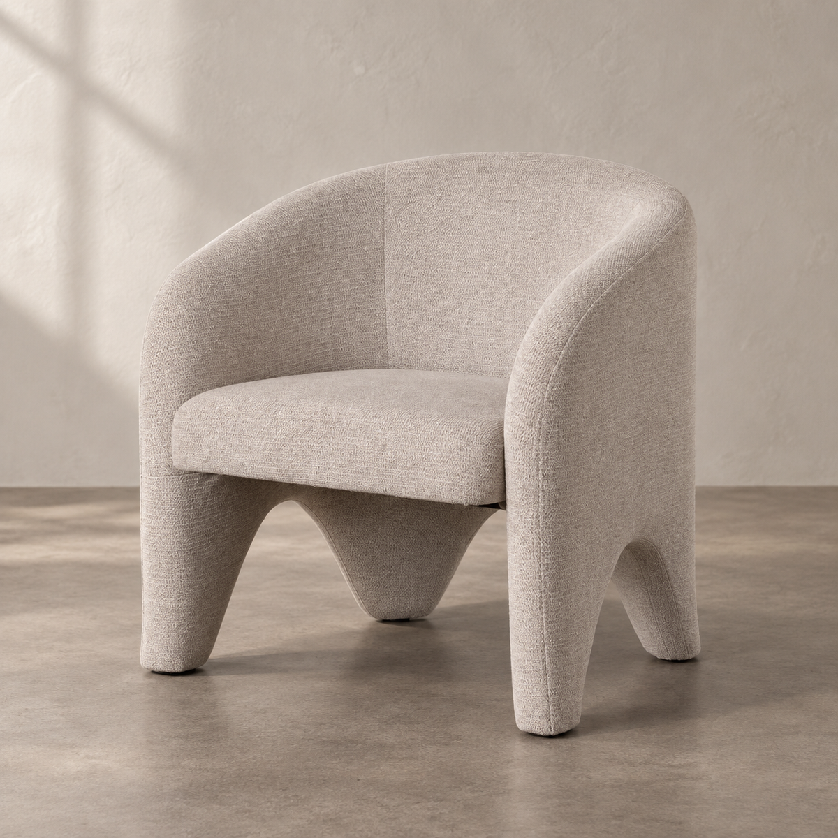 SILLÓN BEIGE TEJIDO SALÓN 74 X 73 X 75 CM — tres cuartos