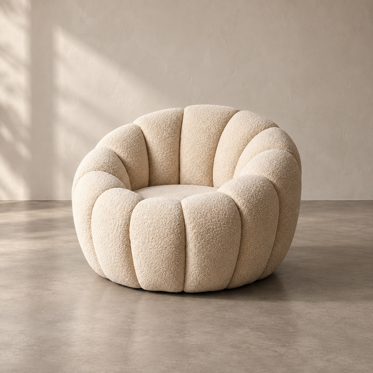 SILLÓN BEIGE TEJIDO-MADERA 92 X 89 X 61 CM — tres cuartos