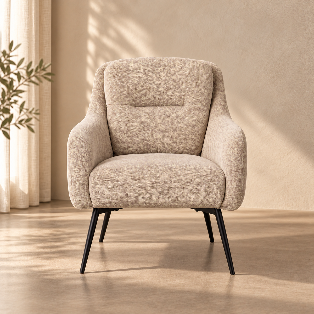 Sillón beige frontal 612549