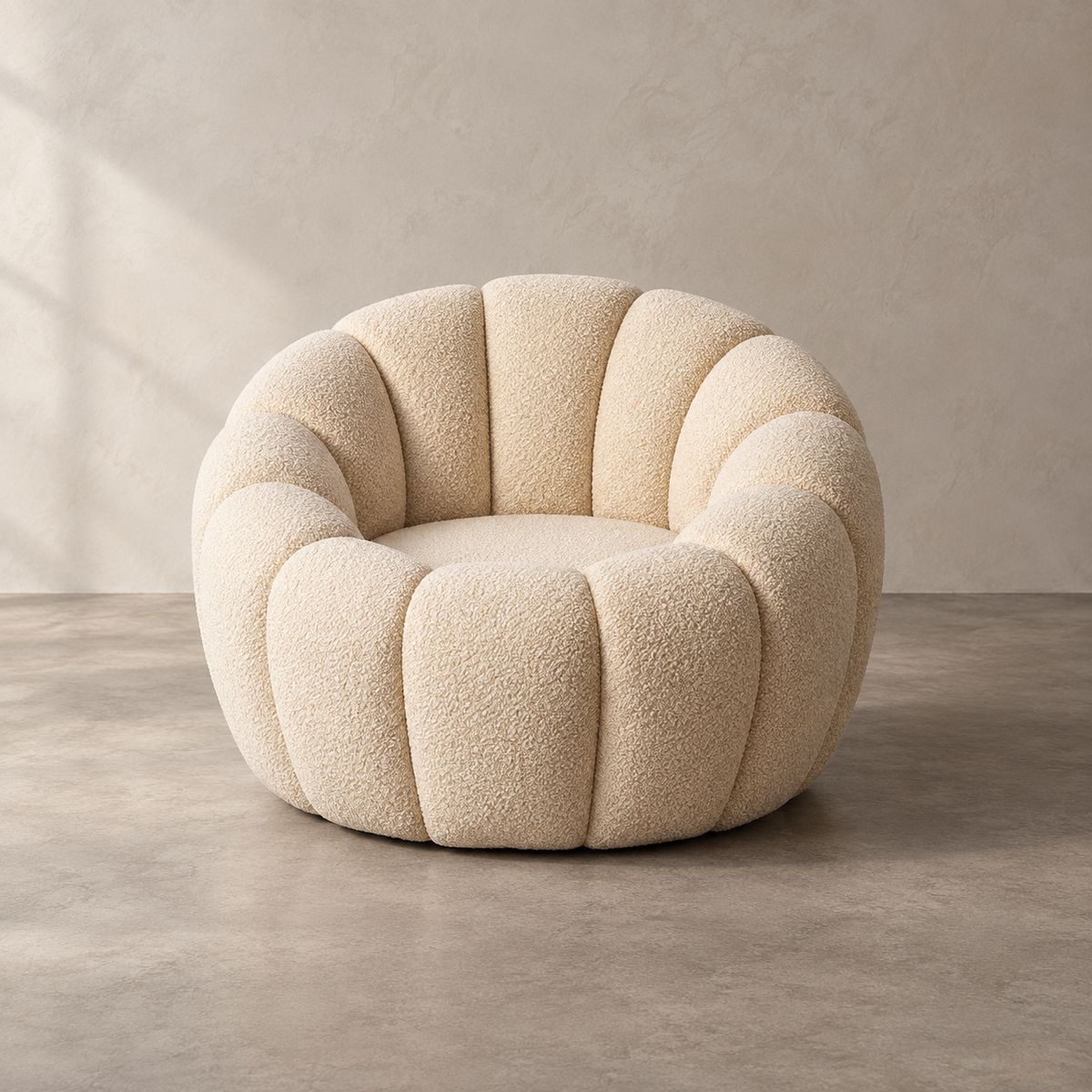 SILLÓN BEIGE TEJIDO-MADERA 92 X 89 X 61 CM — frontal