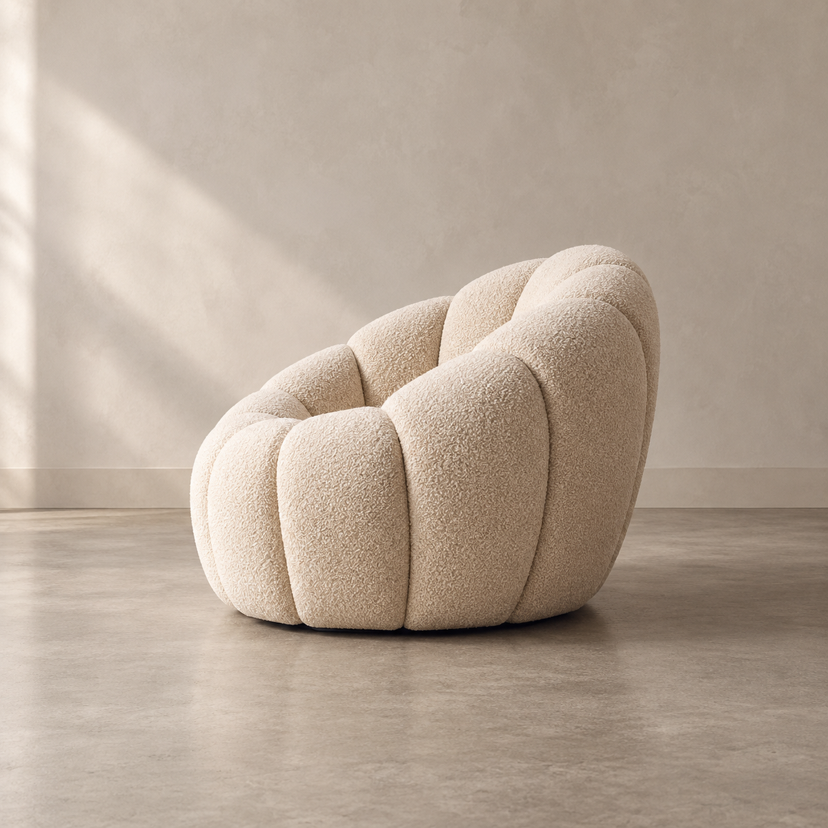 SILLÓN BEIGE TEJIDO-MADERA 92 X 89 X 61 CM — lateral