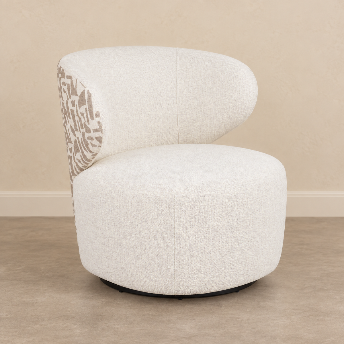 Sillón bitejido crema-beige — vista frontal