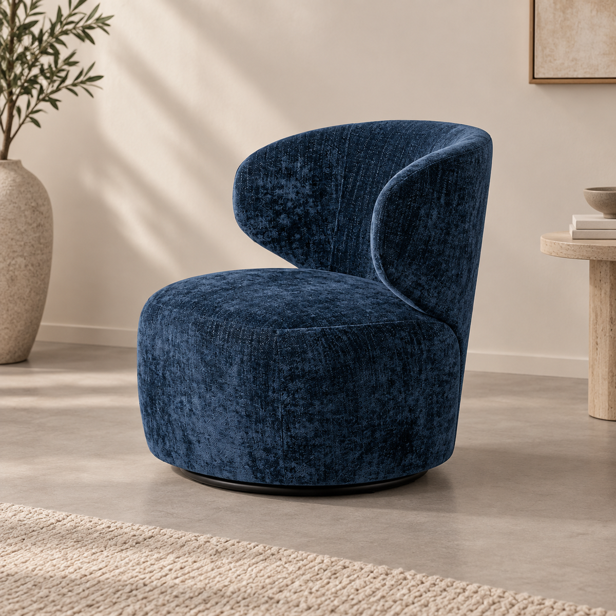 Sillón giratorio azul - ambiente