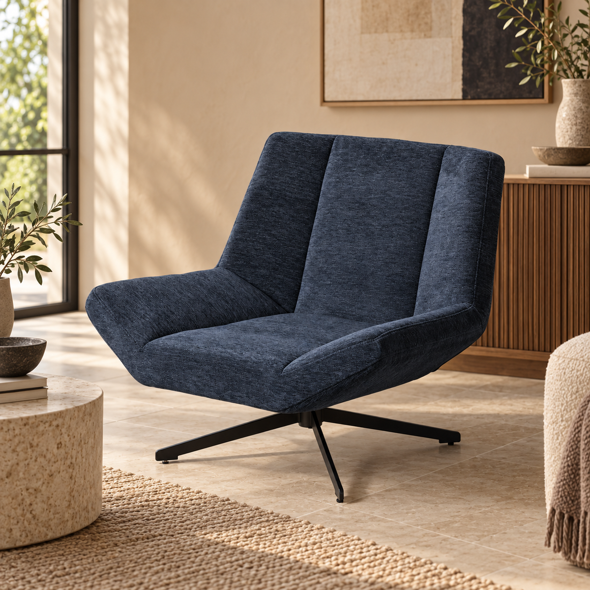 Sillón giratorio azul - ambiente