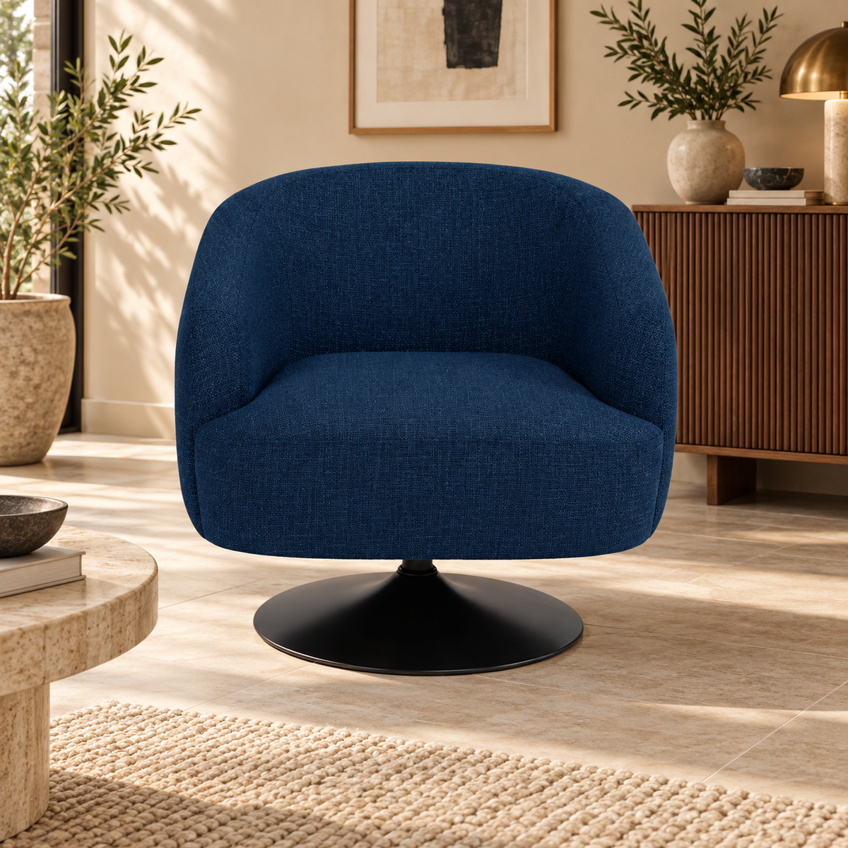 Sillón giratorio azul - ambiente