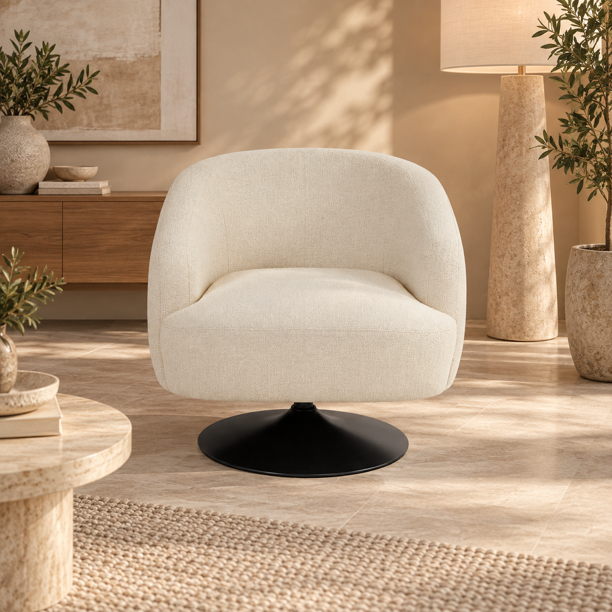 Sillón giratorio crema - ambiente
