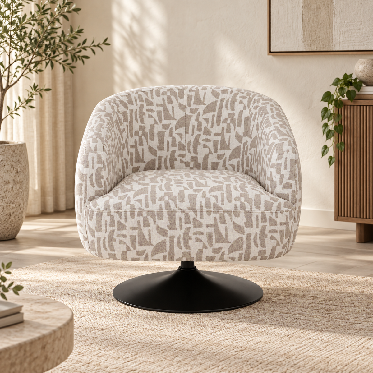 Sillón giratorio crema-beige - ambiente