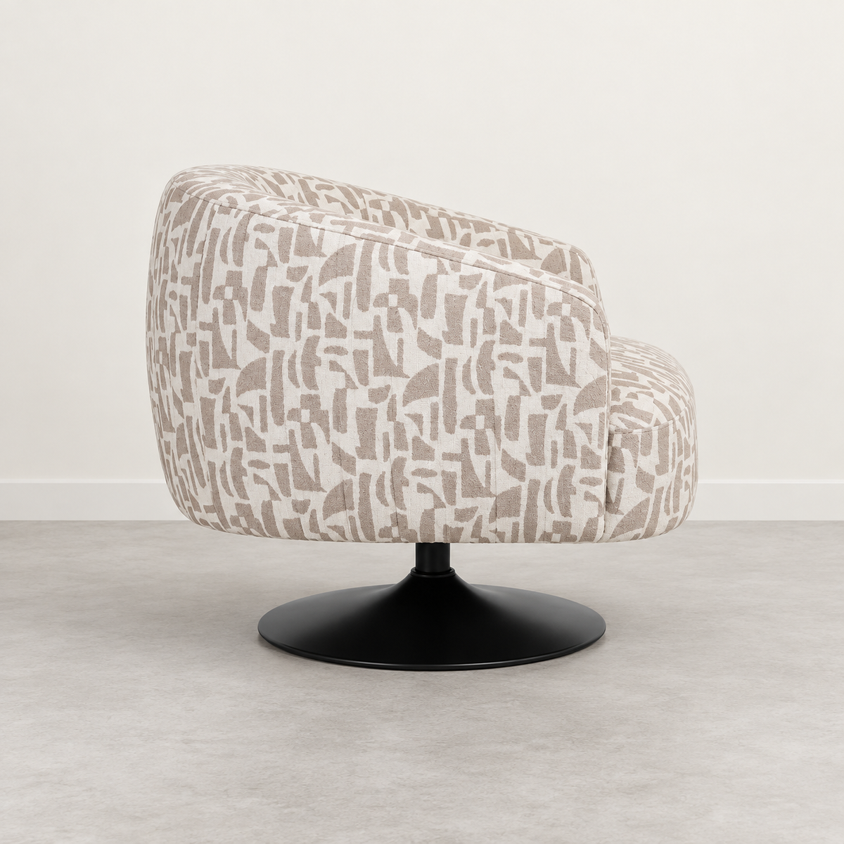 Sillón giratorio crema-beige - vista lateral