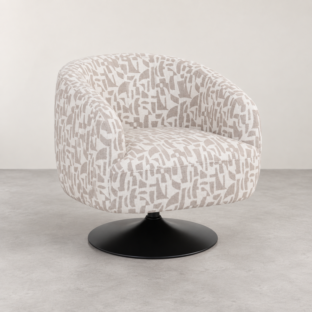 SILLÓN GIRATORIO CREMA-BEIGE 76 X 80 X 73 CM
