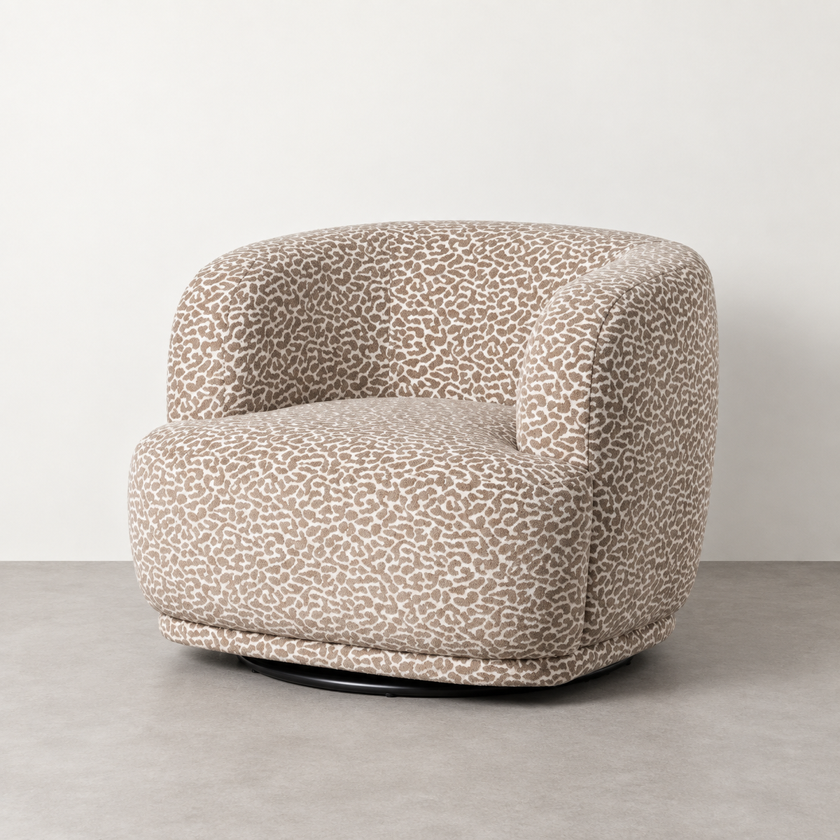 SWIVEL ARMCHAIR GREY FABRIC LIVING ROOM 89 X 87 X 71 CM