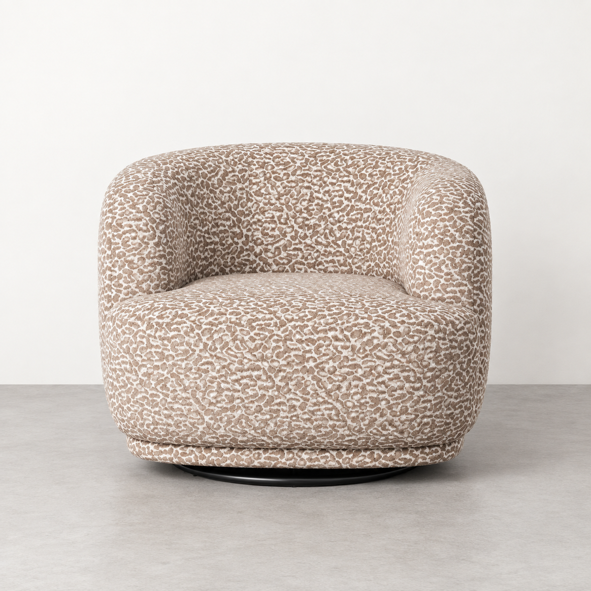 SWIVEL ARMCHAIR GREY FABRIC LIVING ROOM 89 X 87 X 71 CM