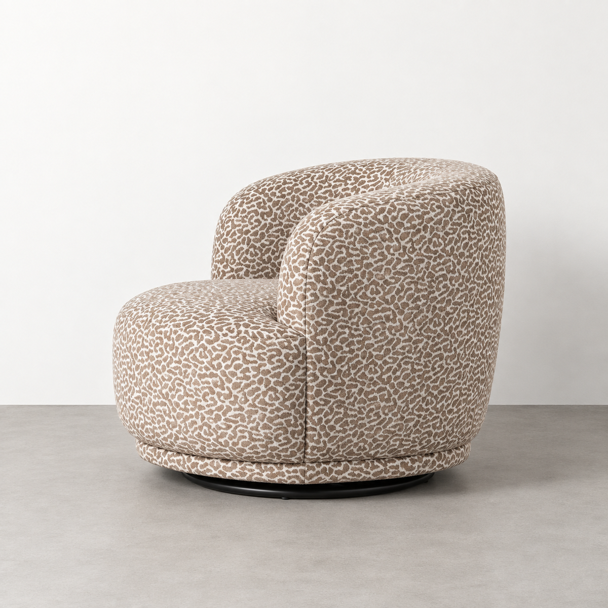 SWIVEL ARMCHAIR GREY FABRIC LIVING ROOM 89 X 87 X 71 CM