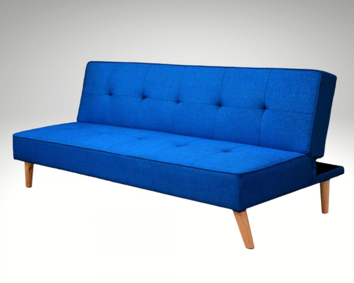Sofá cama Unai azul - vista tres cuartos