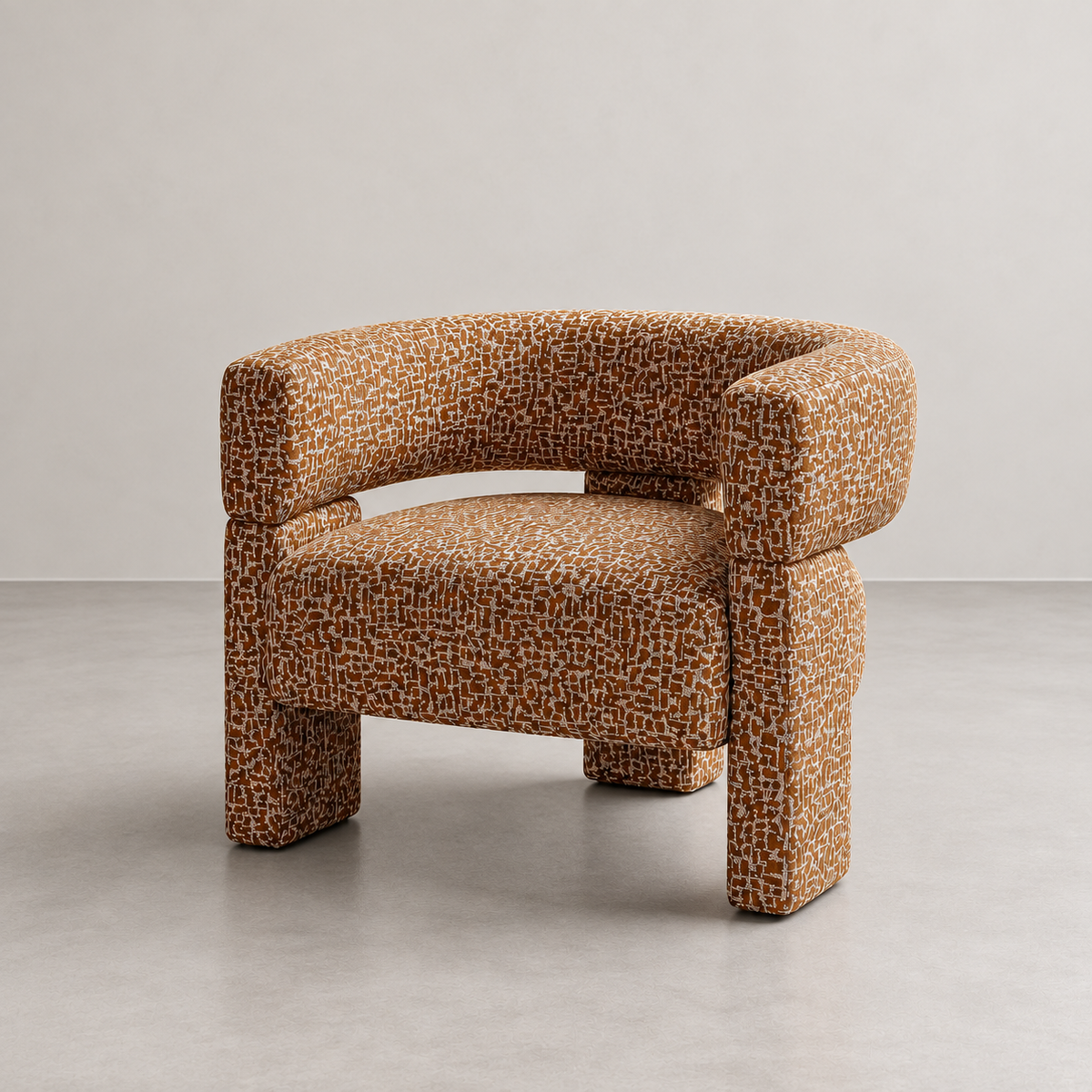 Sillón Zen caqui IXIA-615421 — vista tres cuartos