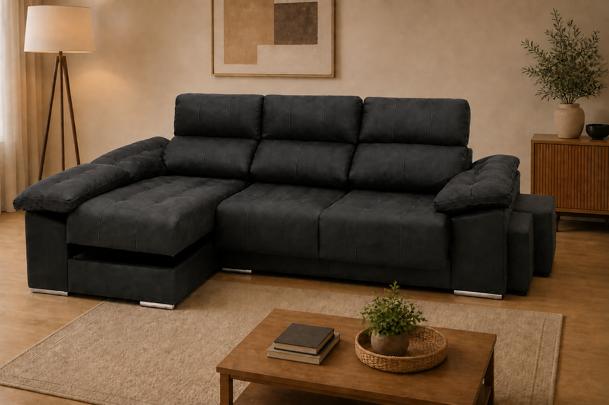 Chaise longue Toyota — vista 3/4 izquierda — Cairo Antracita
