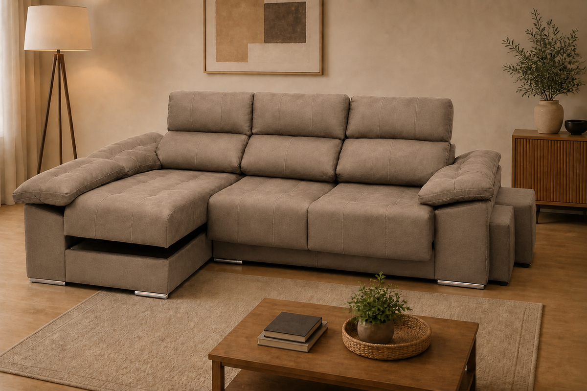 Chaise longue Toyota — vista 3/4 izquierda — Cairo Beig Oscuro