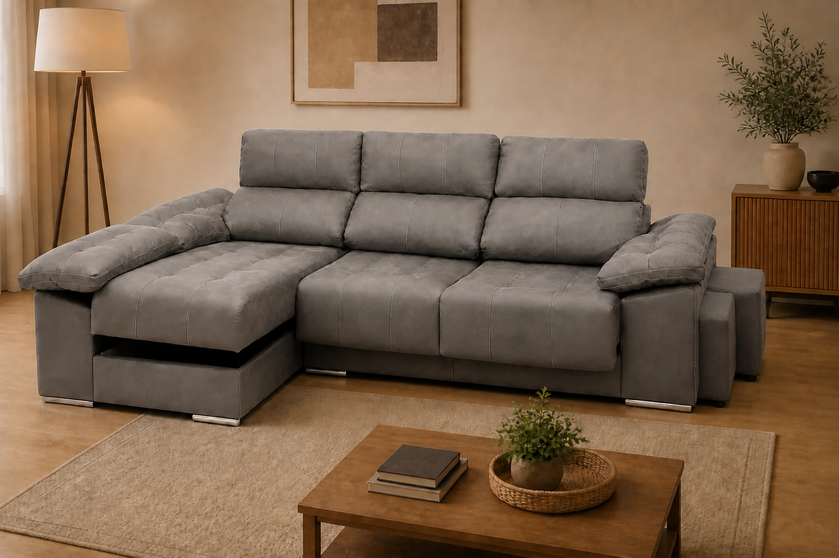 Chaise longue Toyota — vista 3/4 izquierda — Magnol Cemento
