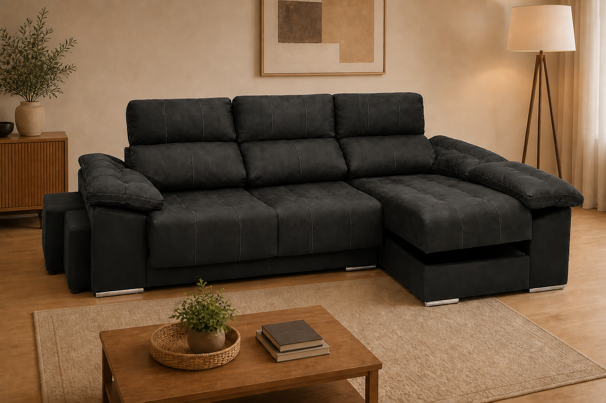 Chaise longue Toyota — vista 3/4 derecha — Cairo Antracita