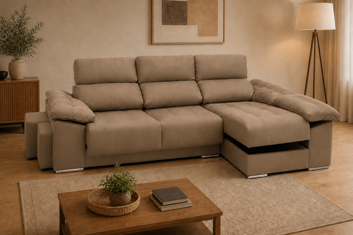 Chaise longue Toyota — vista 3/4 derecha — Cairo Beig Oscuro