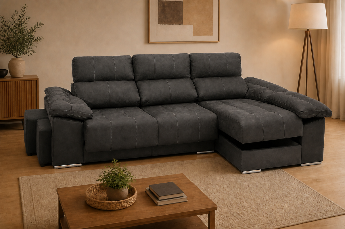 Chaise longue Toyota — vista 3/4 derecha — Cairo Grafito